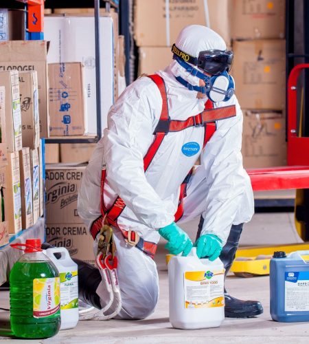 Chemical PPE kit with gloves mask and safety suit Australia